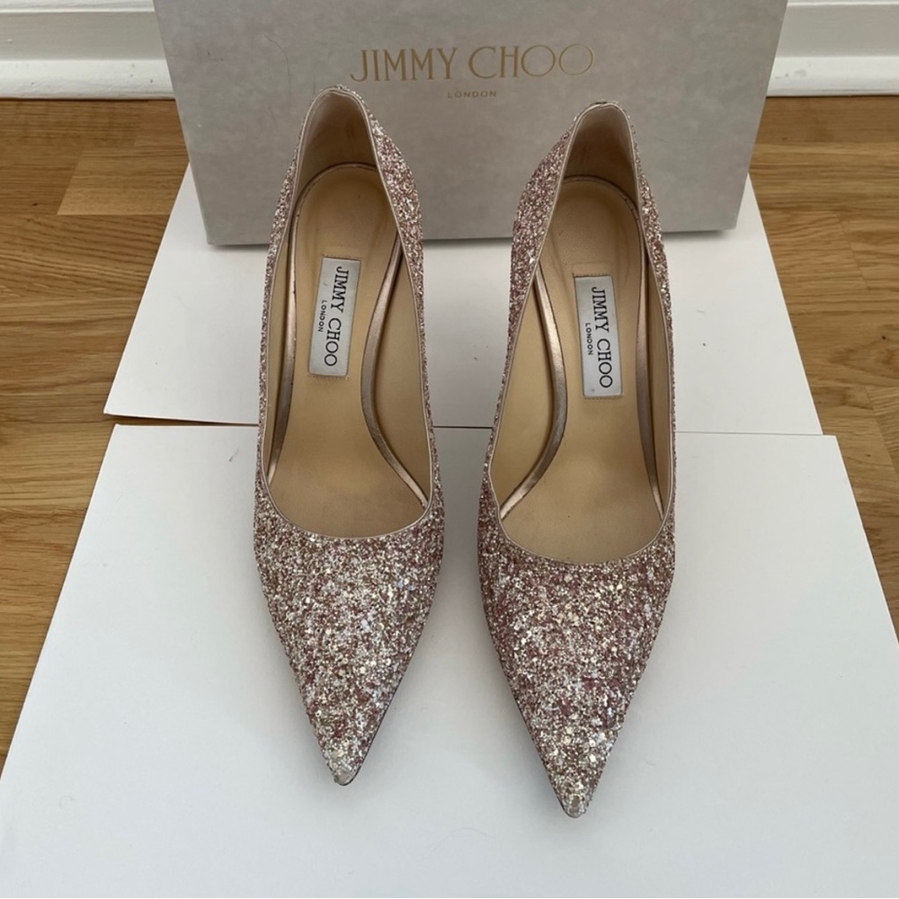 Jimmy Choo Glitter Rosewood mix Pumps
